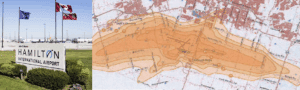 John C. Munro Hamilton International Airport Noise Map, Ontario